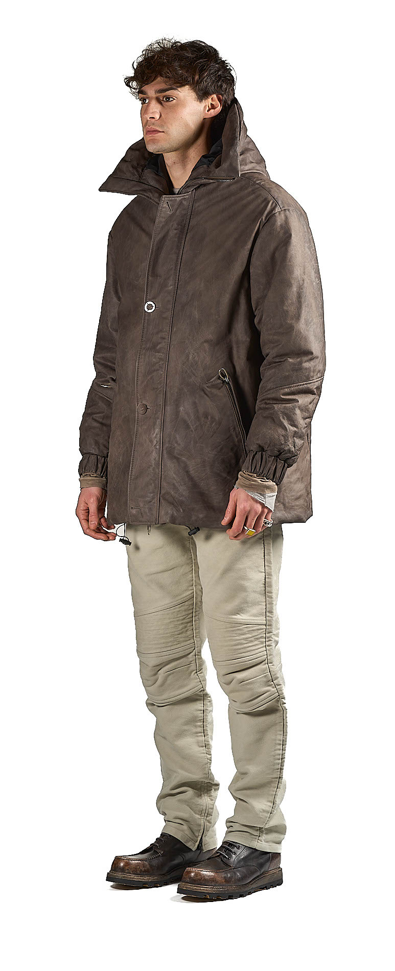 DANIELE BASTA LEATHER AND SILVER JACKET
